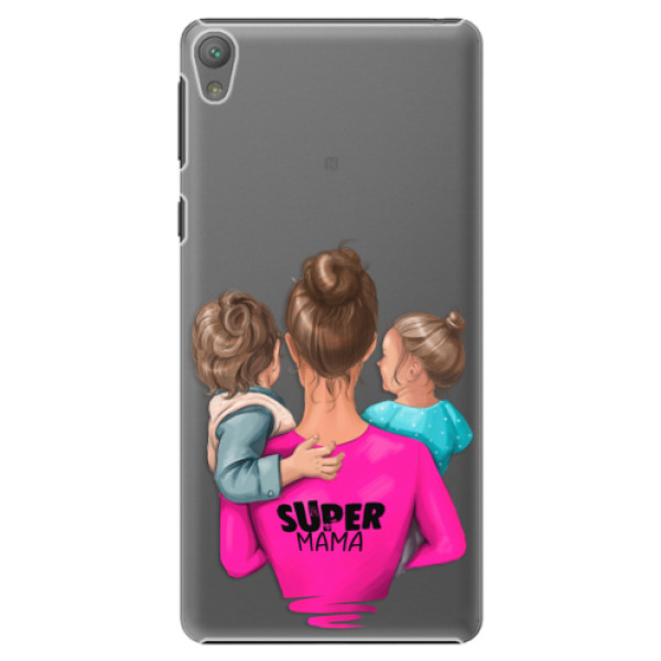 Plastové puzdro iSaprio - Super Mama - Boy and Girl - Sony Xperia E5