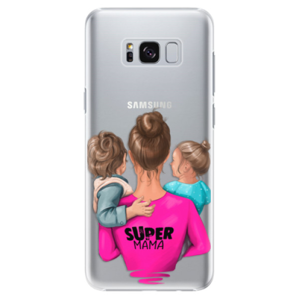 Plastové puzdro iSaprio - Super Mama - Boy and Girl - Samsung Galaxy S8 Plus