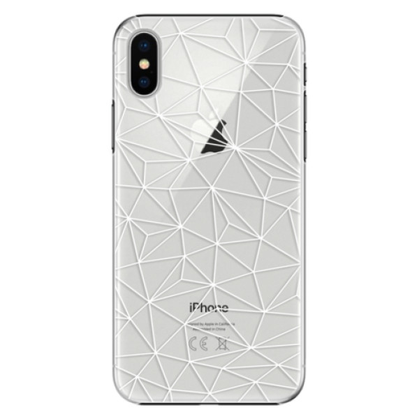 Plastové puzdro iSaprio - Abstract Triangles 03 - white - iPhone X