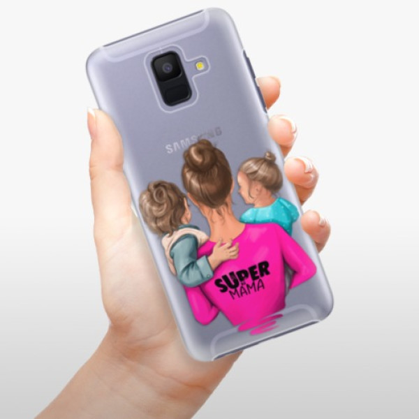 Plastové puzdro iSaprio - Super Mama - Boy and Girl - Samsung Galaxy A6