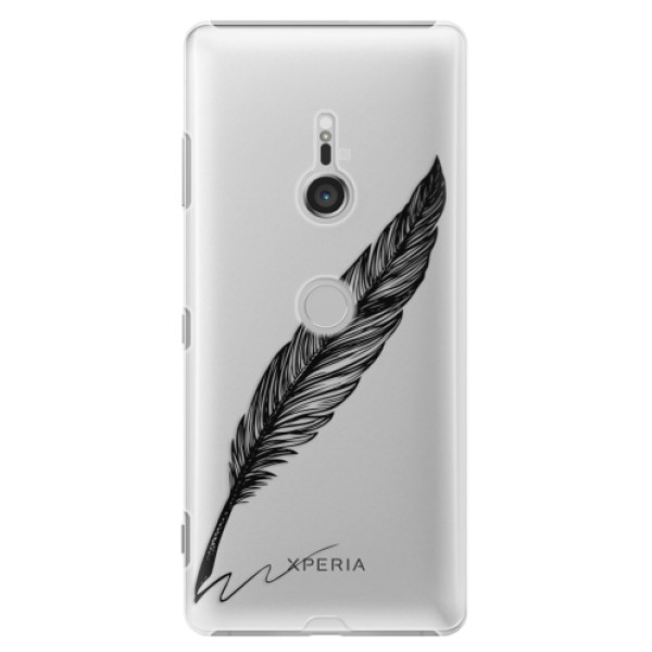 Plastové puzdro iSaprio - Writing By Feather - black - Sony Xperia XZ3