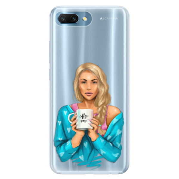 Silikónové puzdro iSaprio - Coffe Now - Blond - Huawei Honor 10