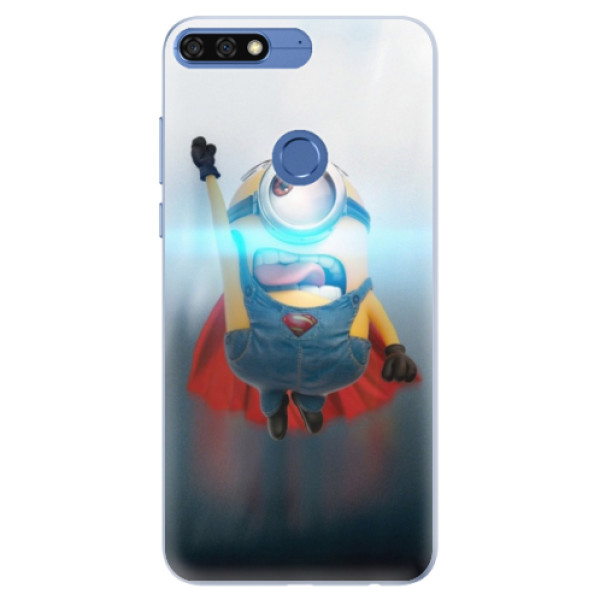 Silikónové puzdro iSaprio - Mimons Superman 02 - Huawei Honor 7C