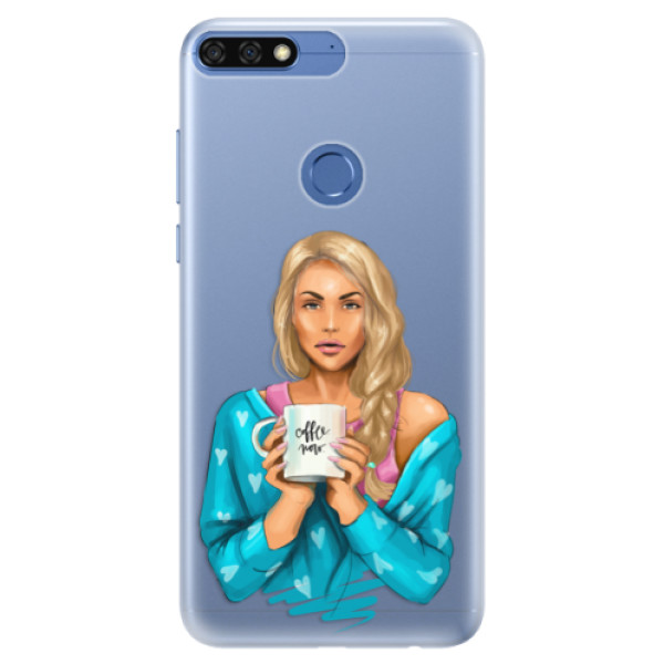 Silikónové puzdro iSaprio - Coffe Now - Blond - Huawei Honor 7C