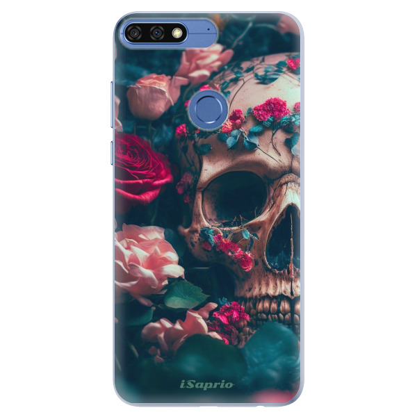 Silikónové puzdro iSaprio - Skull in Roses - Huawei Honor 7C