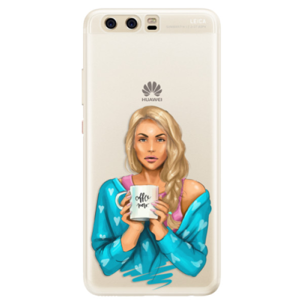 Silikónové puzdro iSaprio - Coffe Now - Blond - Huawei P10