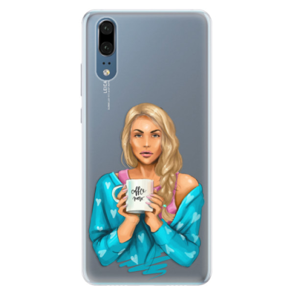 Silikónové puzdro iSaprio - Coffe Now - Blond - Huawei P20