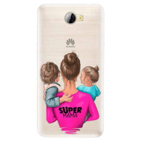 Silikónové puzdro iSaprio - Super Mama - Boy and Girl - Huawei Y5 II / Y6 II Compact