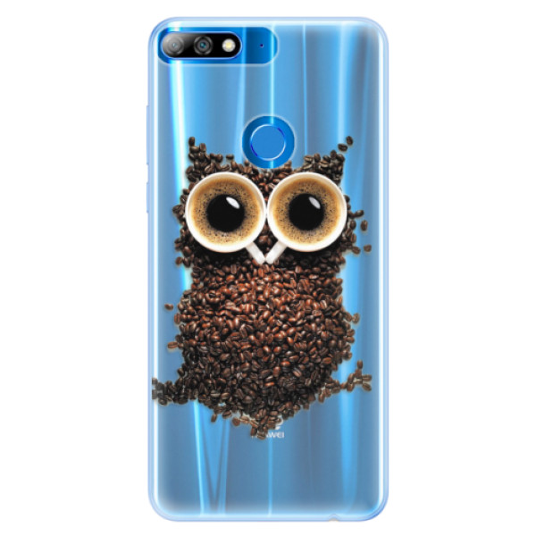 Silikónové puzdro iSaprio - Owl And Coffee - Huawei Y7 Prime 2018