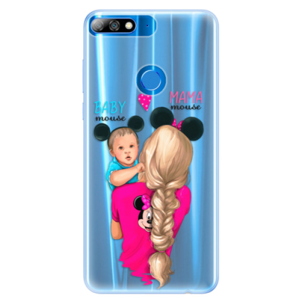 Silikónové puzdro iSaprio - Mama Mouse Blonde and Boy - Huawei Y7 Prime 2018