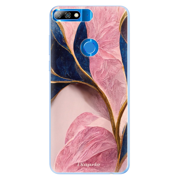 Silikónové puzdro iSaprio - Pink Blue Leaves - Huawei Y7 Prime 2018
