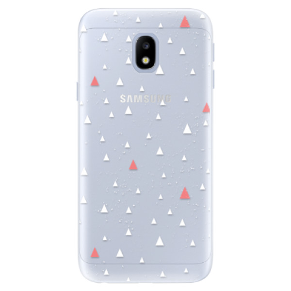 Silikónové puzdro iSaprio - Abstract Triangles 02 - white - Samsung Galaxy J3 2017