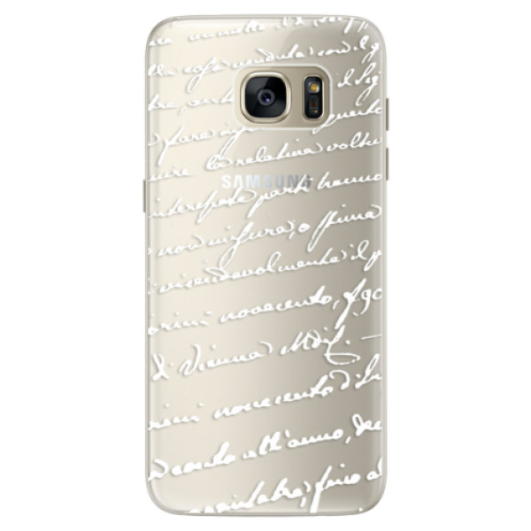 Silikónové puzdro iSaprio - Handwriting 01 - white - Samsung Galaxy S7 Edge