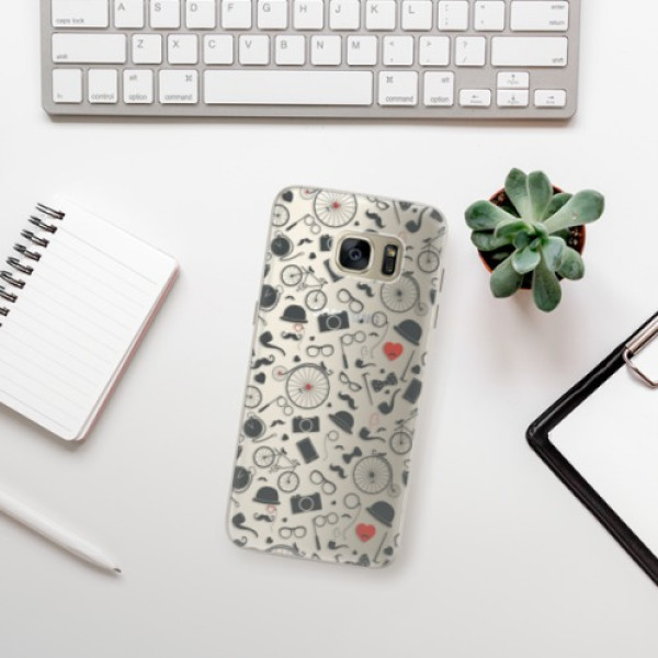 Silikónové puzdro iSaprio - Vintage Pattern 01 - black - Samsung Galaxy S7 Edge