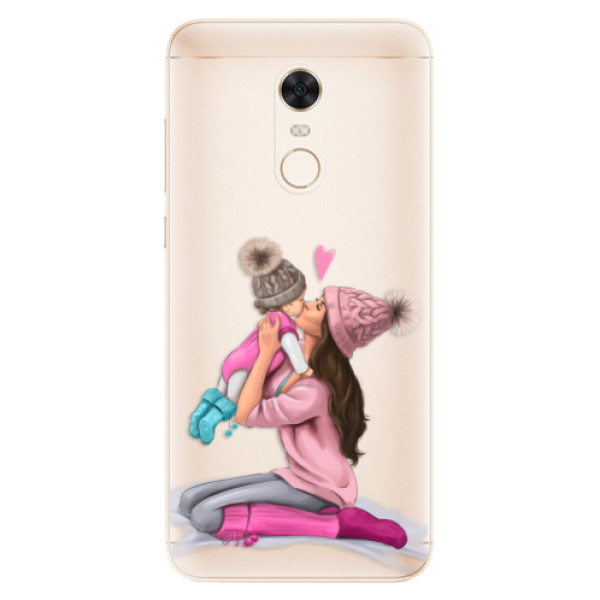 Silikónové puzdro iSaprio - Kissing Mom - Brunette and Girl - Xiaomi Redmi 5 Plus