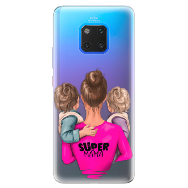Silikónové puzdro iSaprio - Super Mama - Two Boys - Huawei Mate 20 Pro