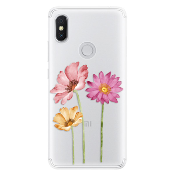 Silikónové puzdro iSaprio - Three Flowers - Xiaomi Redmi S2