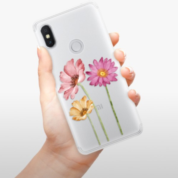 Silikónové puzdro iSaprio - Three Flowers - Xiaomi Redmi S2