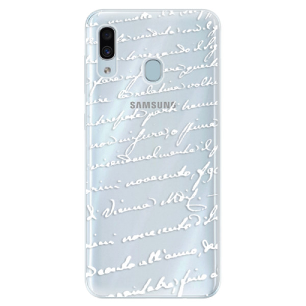 Silikónové puzdro iSaprio - Handwriting 01 - white - Samsung Galaxy A30