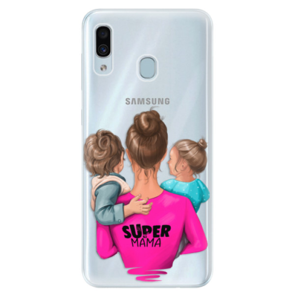 Silikónové puzdro iSaprio - Super Mama - Boy and Girl - Samsung Galaxy A30