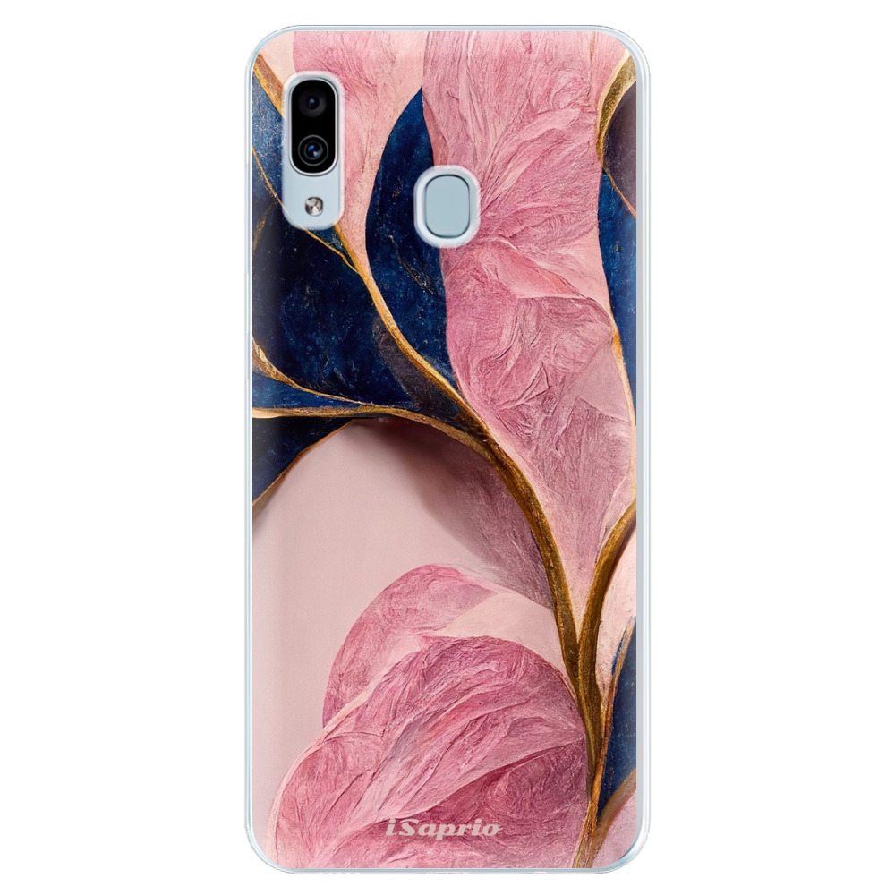 Silikónové puzdro iSaprio - Pink Blue Leaves - Samsung Galaxy A30