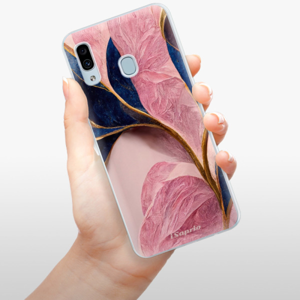 Silikónové puzdro iSaprio - Pink Blue Leaves - Samsung Galaxy A30