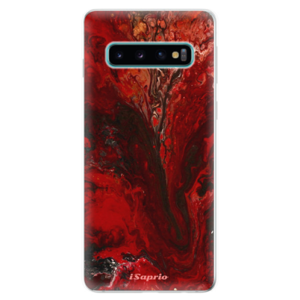 Odolné silikónové puzdro iSaprio - RedMarble 17 - Samsung Galaxy S10