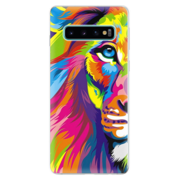 Odolné silikónové puzdro iSaprio - Rainbow Lion - Samsung Galaxy S10