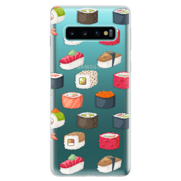 Odolné silikónové puzdro iSaprio - Sushi Pattern - Samsung Galaxy S10