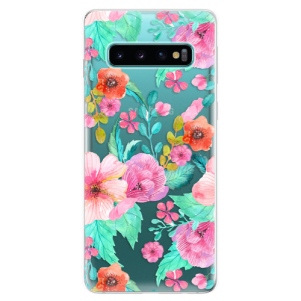 Odolné silikónové puzdro iSaprio - Flower Pattern 01 - Samsung Galaxy S10