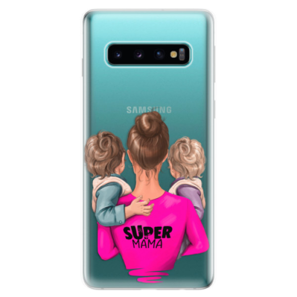 Odolné silikónové puzdro iSaprio - Super Mama - Two Boys - Samsung Galaxy S10