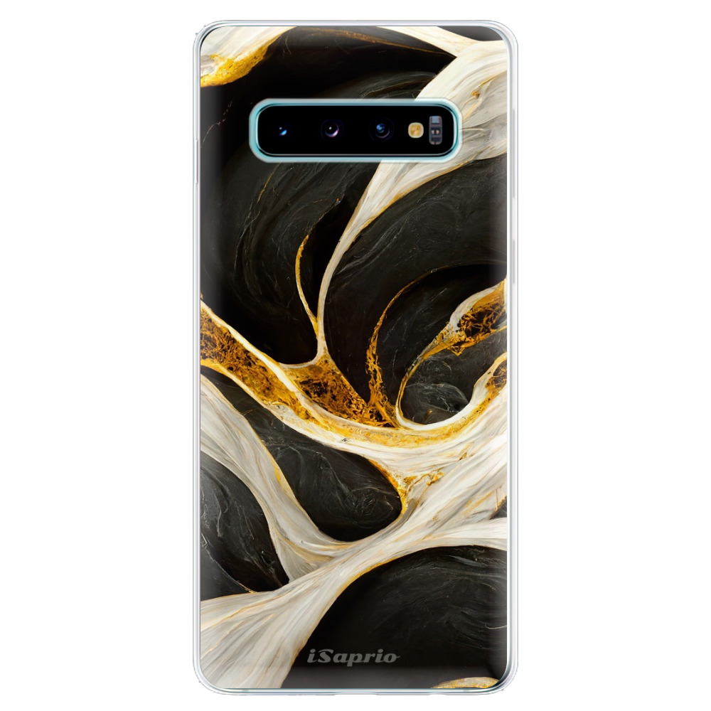 Odolné silikónové puzdro iSaprio - Black and Gold - Samsung Galaxy S10