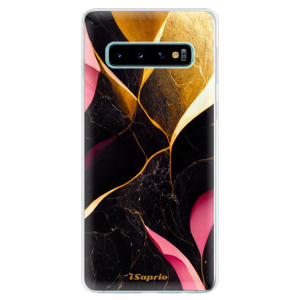 Odolné silikónové puzdro iSaprio - Gold Pink Marble - Samsung Galaxy S10