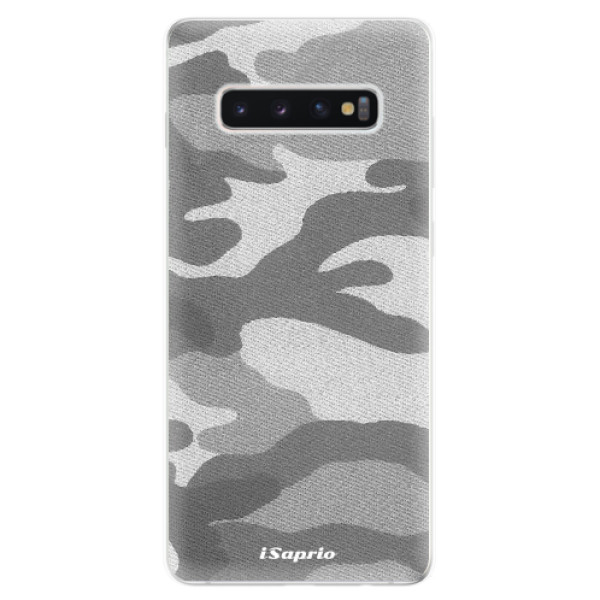 Odolné silikónové puzdro iSaprio - Gray Camuflage 02 - Samsung Galaxy S10+