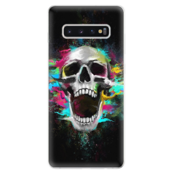 Odolné silikónové puzdro iSaprio - Skull in Colors - Samsung Galaxy S10+