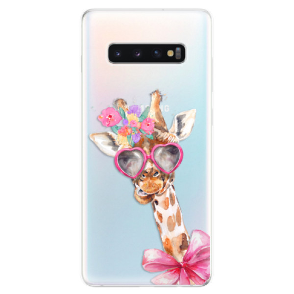 Odolné silikónové puzdro iSaprio - Lady Giraffe - Samsung Galaxy S10+