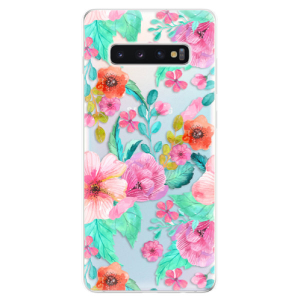 Odolné silikónové puzdro iSaprio - Flower Pattern 01 - Samsung Galaxy S10+