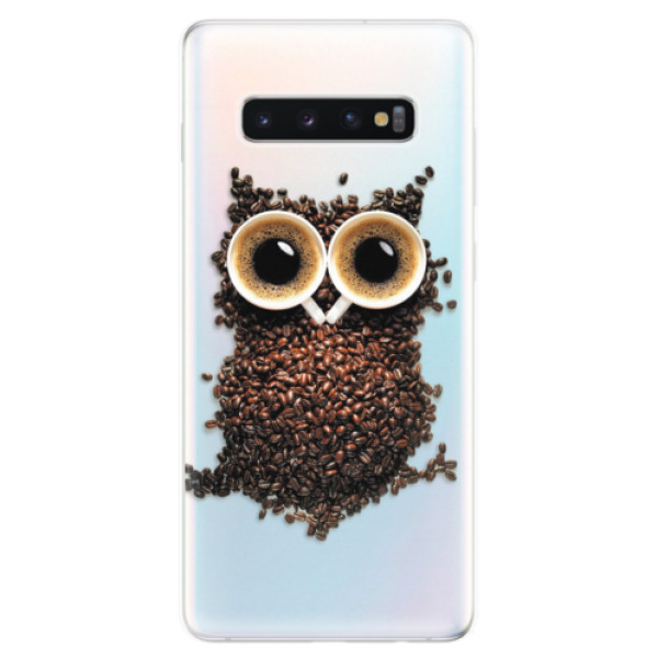 Odolné silikónové puzdro iSaprio - Owl And Coffee - Samsung Galaxy S10+