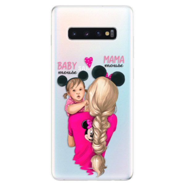 Odolné silikónové puzdro iSaprio - Mama Mouse Blond and Girl - Samsung Galaxy S10+