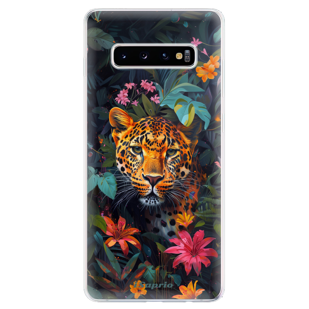 Odolné silikónové puzdro iSaprio - Flower Jaguar - Samsung Galaxy S10+