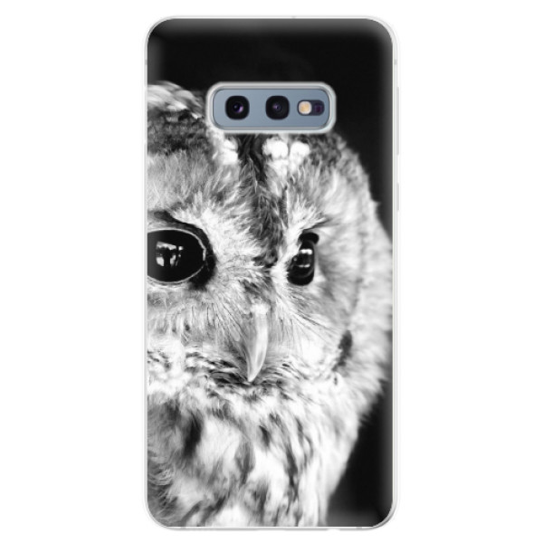 Odolné silikónové puzdro iSaprio - BW Owl - Samsung Galaxy S10e