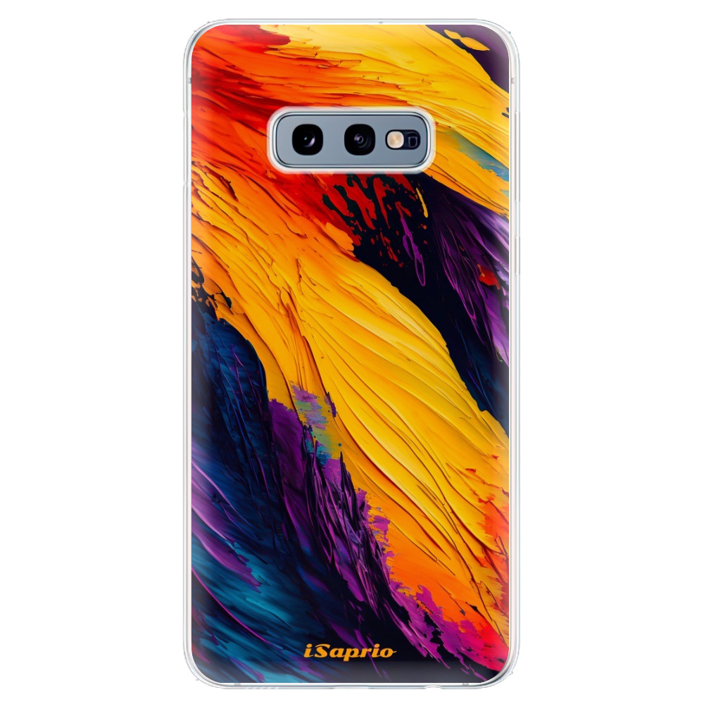 Odolné silikónové puzdro iSaprio - Orange Paint - Samsung Galaxy S10e