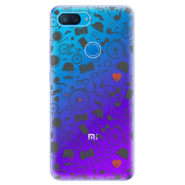 Odolné silikónové puzdro iSaprio - Vintage Pattern 01 - black - Xiaomi Mi 8 Lite