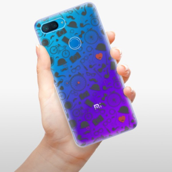 Odolné silikónové puzdro iSaprio - Vintage Pattern 01 - black - Xiaomi Mi 8 Lite