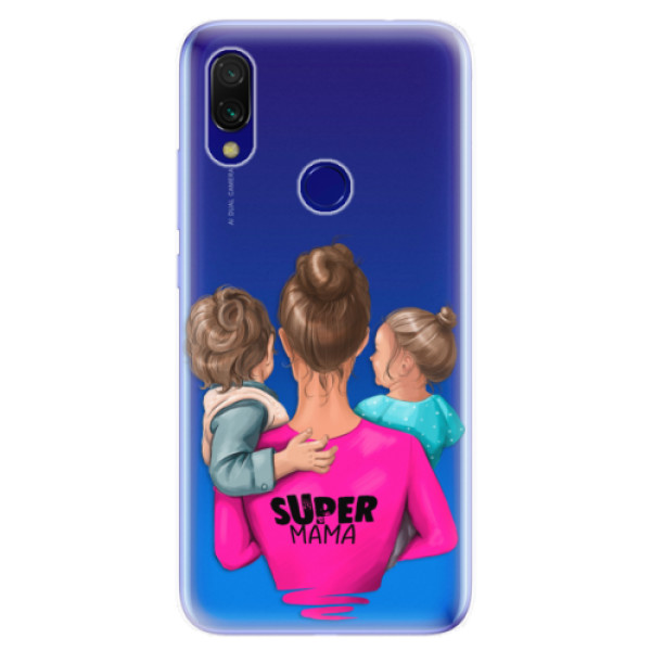 Odolné silikónové puzdro iSaprio - Super Mama - Boy and Girl - Xiaomi Redmi 7