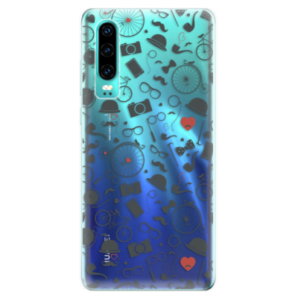 Odolné silikónové puzdro iSaprio - Vintage Pattern 01 - black - Huawei P30