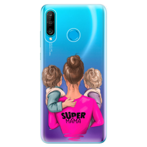Odolné silikónové puzdro iSaprio - Super Mama - Two Boys - Huawei P30 Lite