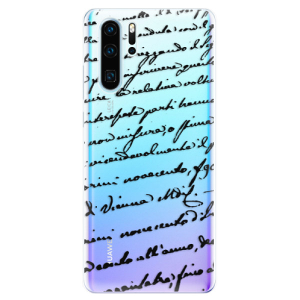 Odolné silikónové puzdro iSaprio - Handwriting 01 - black - Huawei P30 Pro