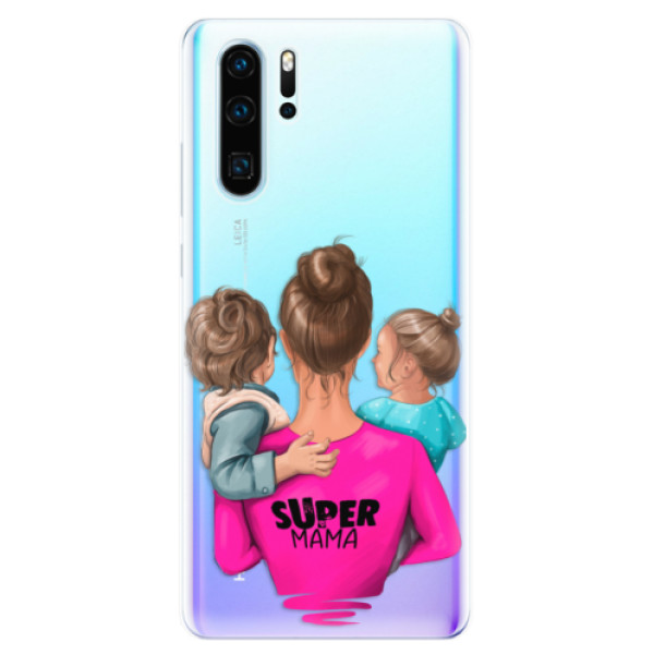 Odolné silikónové puzdro iSaprio - Super Mama - Boy and Girl - Huawei P30 Pro