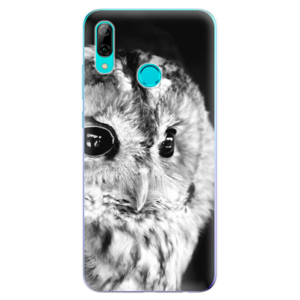 Odolné silikónové puzdro iSaprio - BW Owl - Huawei P Smart 2019